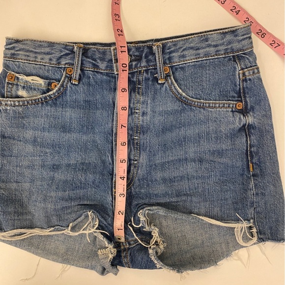 GRLFRND || Poppy Denim Shorts Distressed Cutoffs Good Luck Charm Blue 26 - Picture 8 of 10